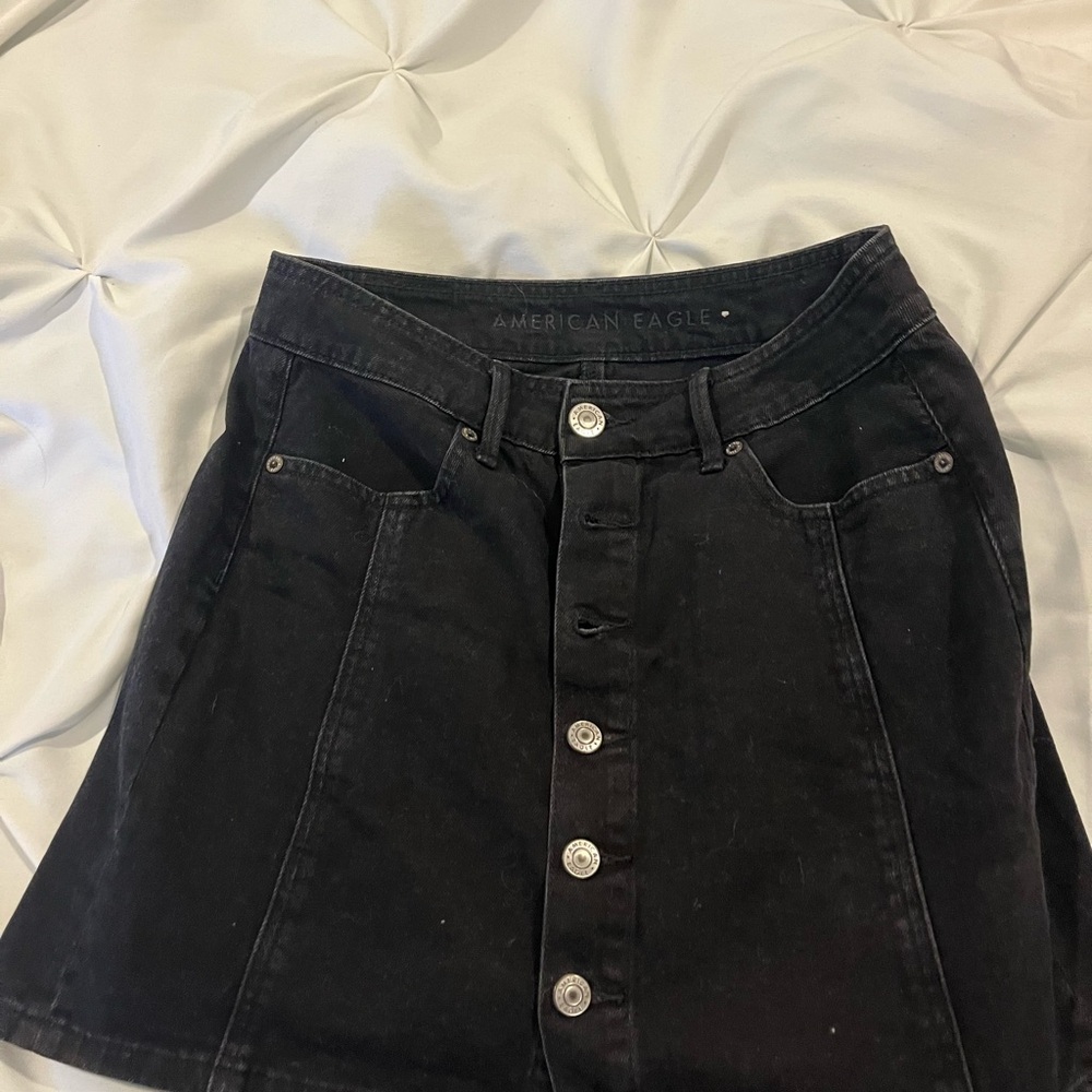 black jean skirt